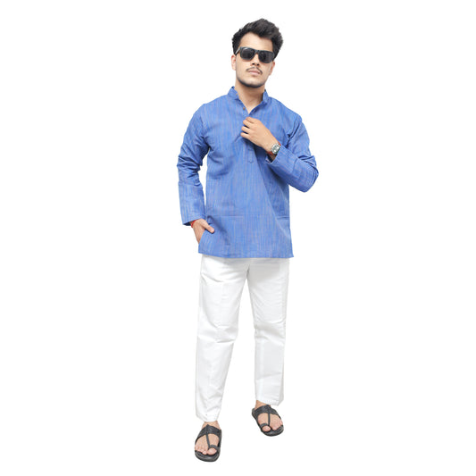 Combo Set Thread Lines Full Sleeves Kurta Pant-Blue