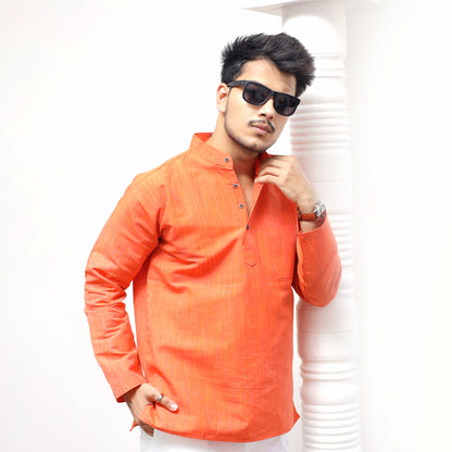 Combo Set Thread Lines Full Sleeves Kurta Pant-Orange