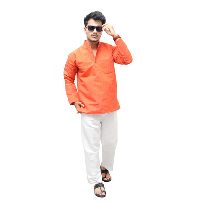 Combo Set Thread Lines Full Sleeves Kurta Pant-Orange