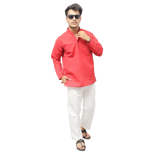 Combo Set Thread Lines Full Sleeves Kurta Pant-Red