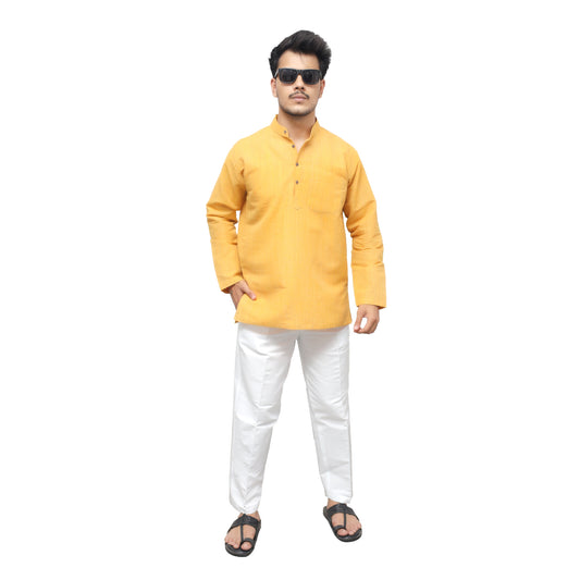 Combo Set Thread Lines Full Sleeves Kurta Pant-Yellow
