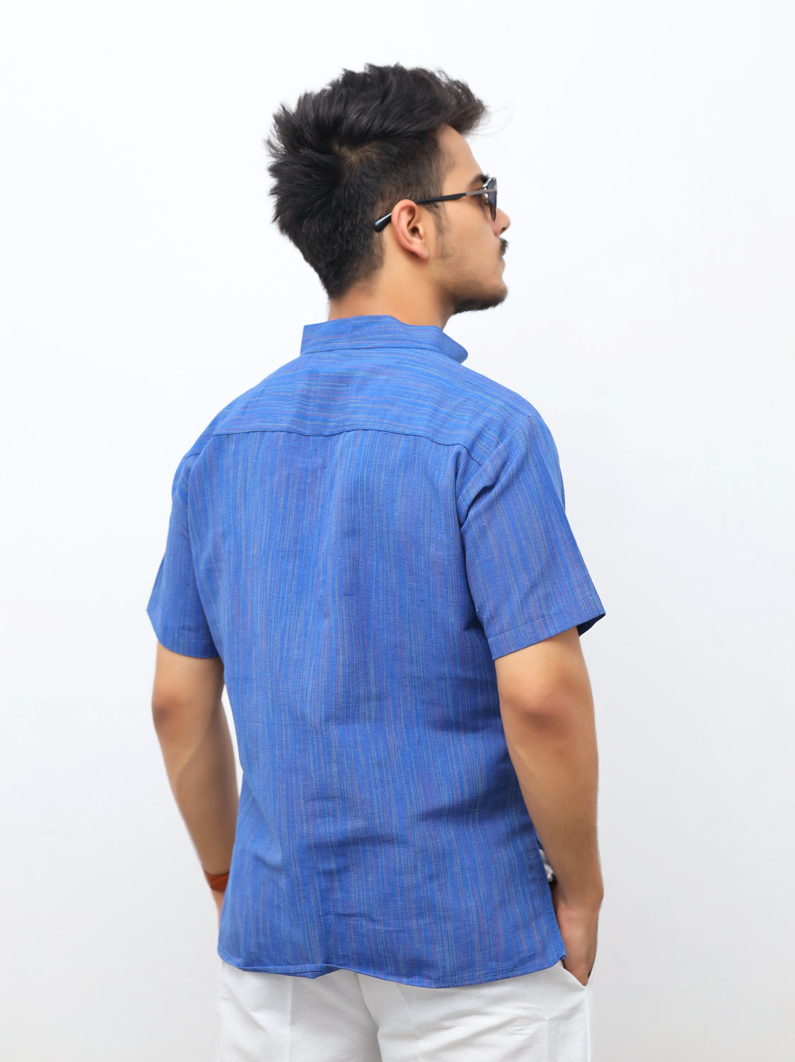 Men's Thread Lines Short Half Sleeves Kurta