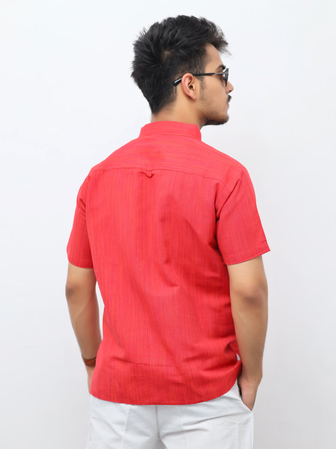 Men's Thread Lines Short Half Sleeves Kurta