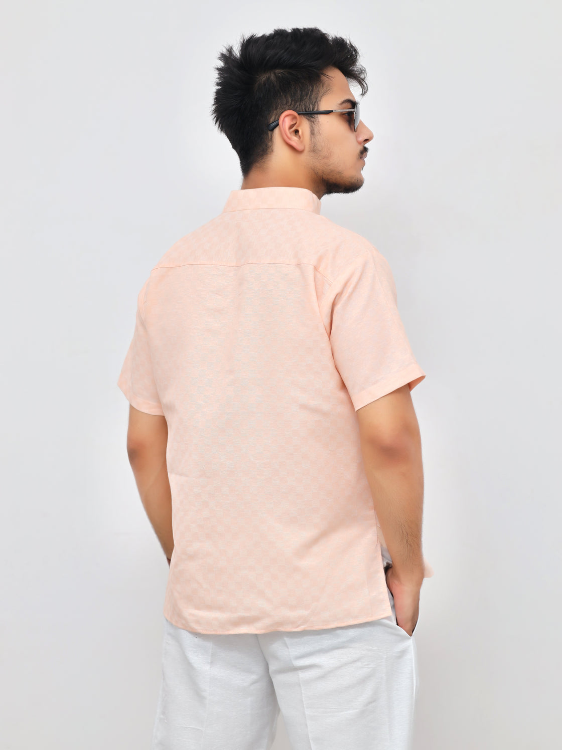Men's Urban Check Short Half Sleeves Kurta