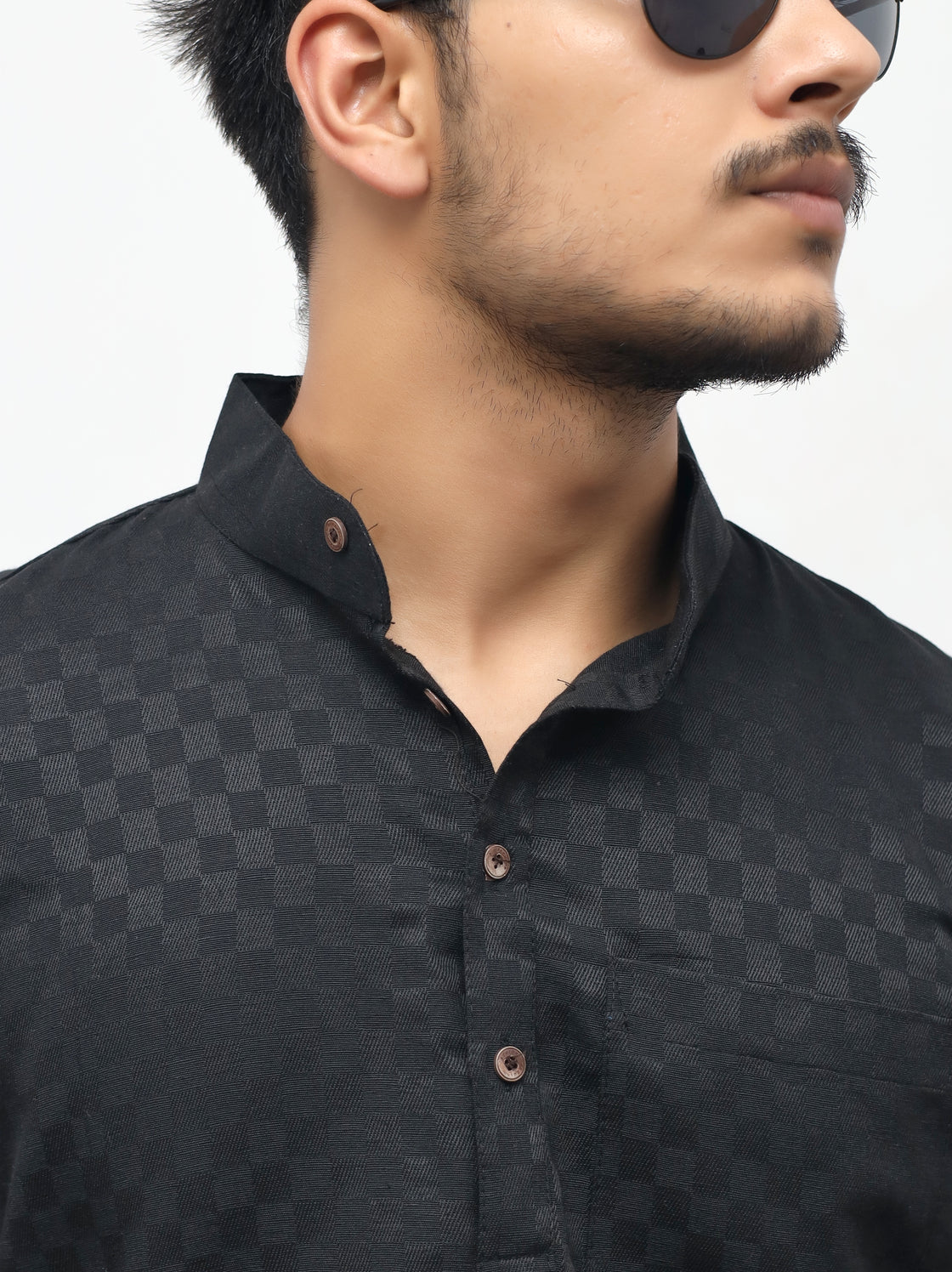Men's Urban Check Short Half Sleeves Kurta