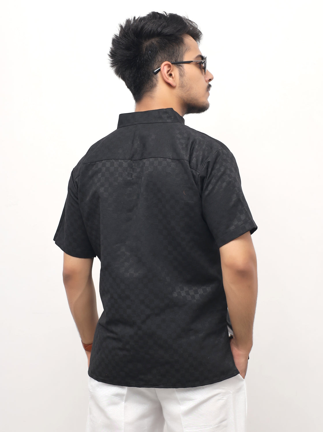 Men's Urban Check Short Half Sleeves Kurta