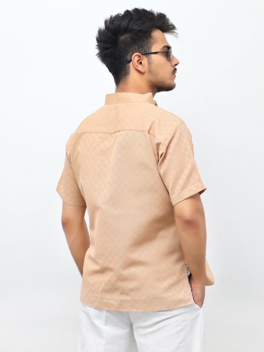 Men's Urban Check Short Half Sleeves Kurta