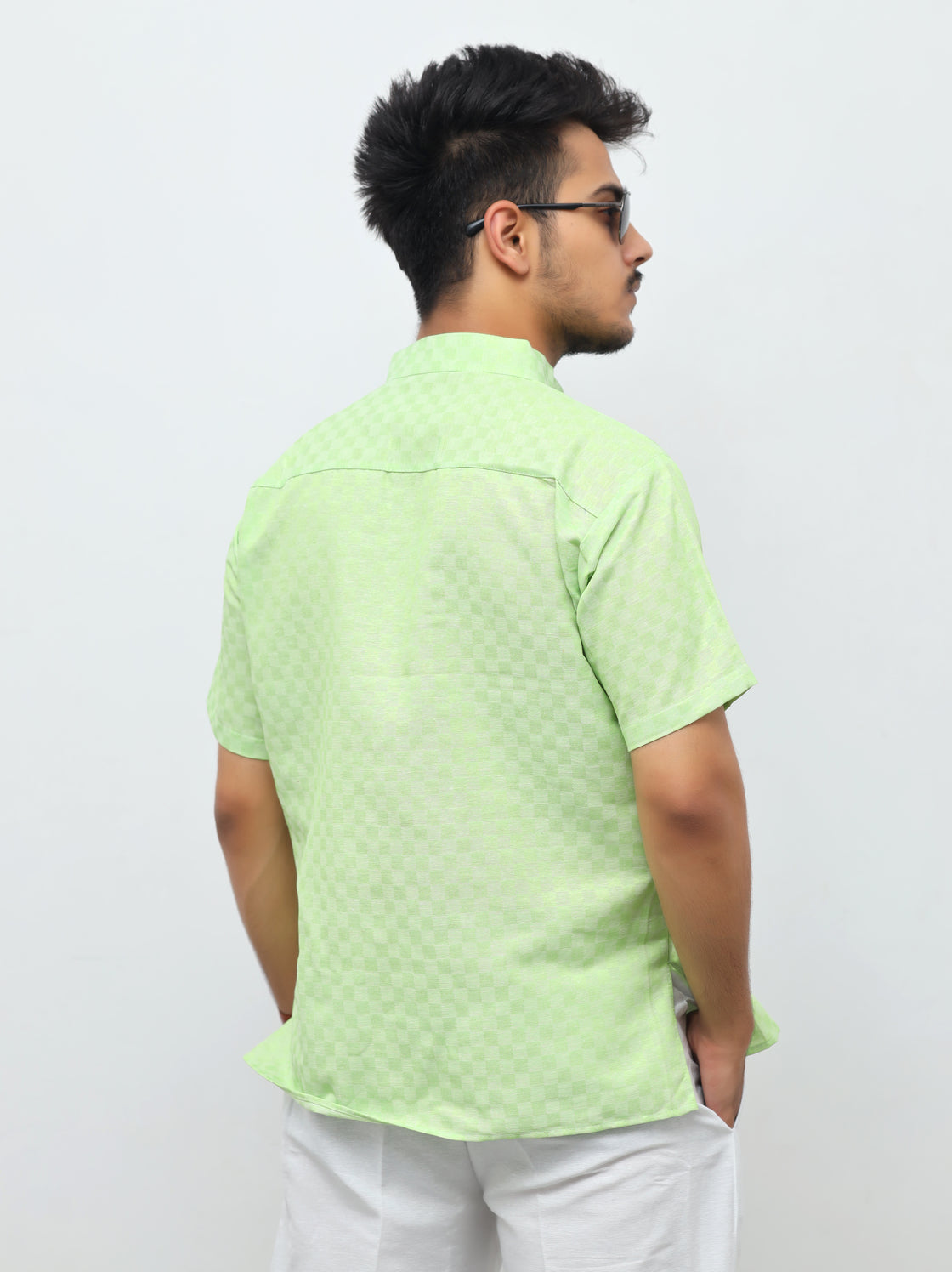 Men's Urban Check Short Half Sleeves Kurta