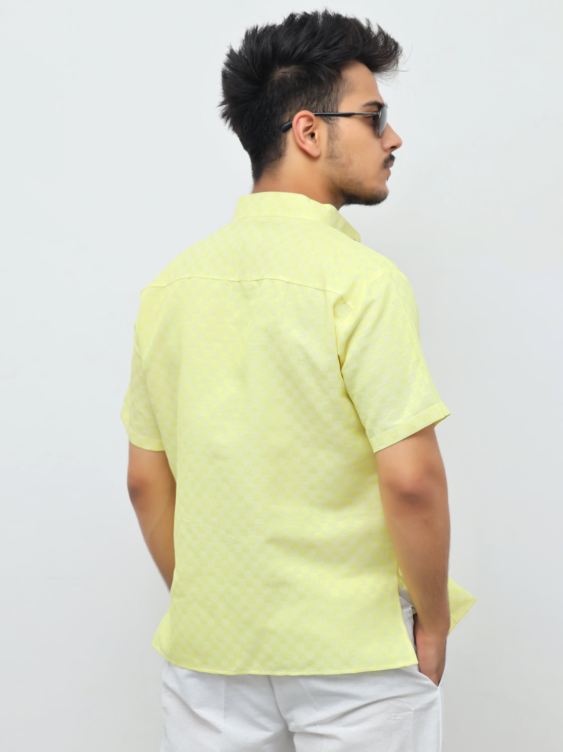 Men's Urban Check Short Half Sleeves Kurta