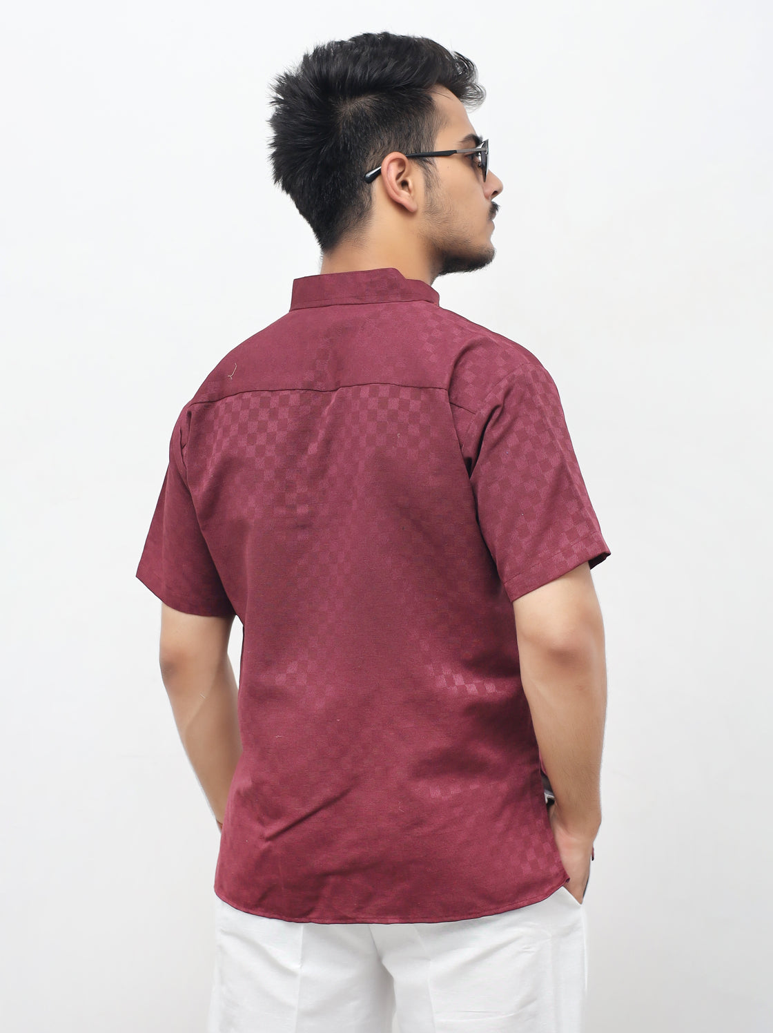 Men's Urban Check Short Half Sleeves Kurta