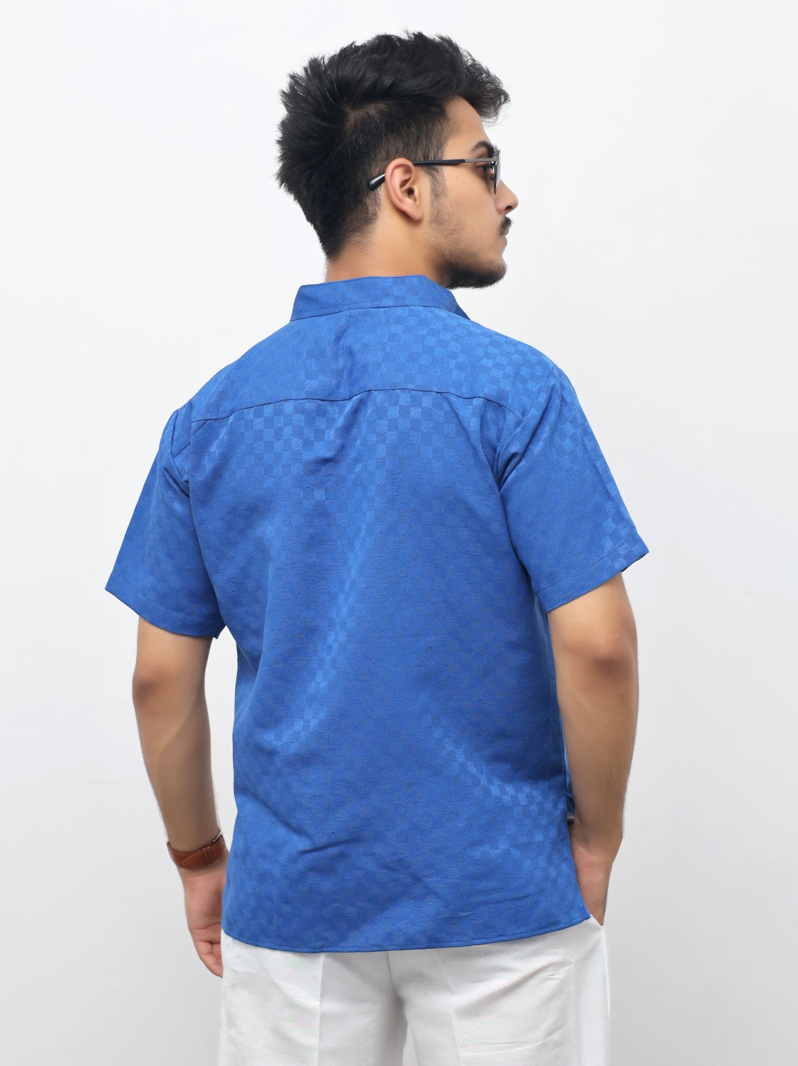 Men's Urban Check Short Half Sleeves Kurta