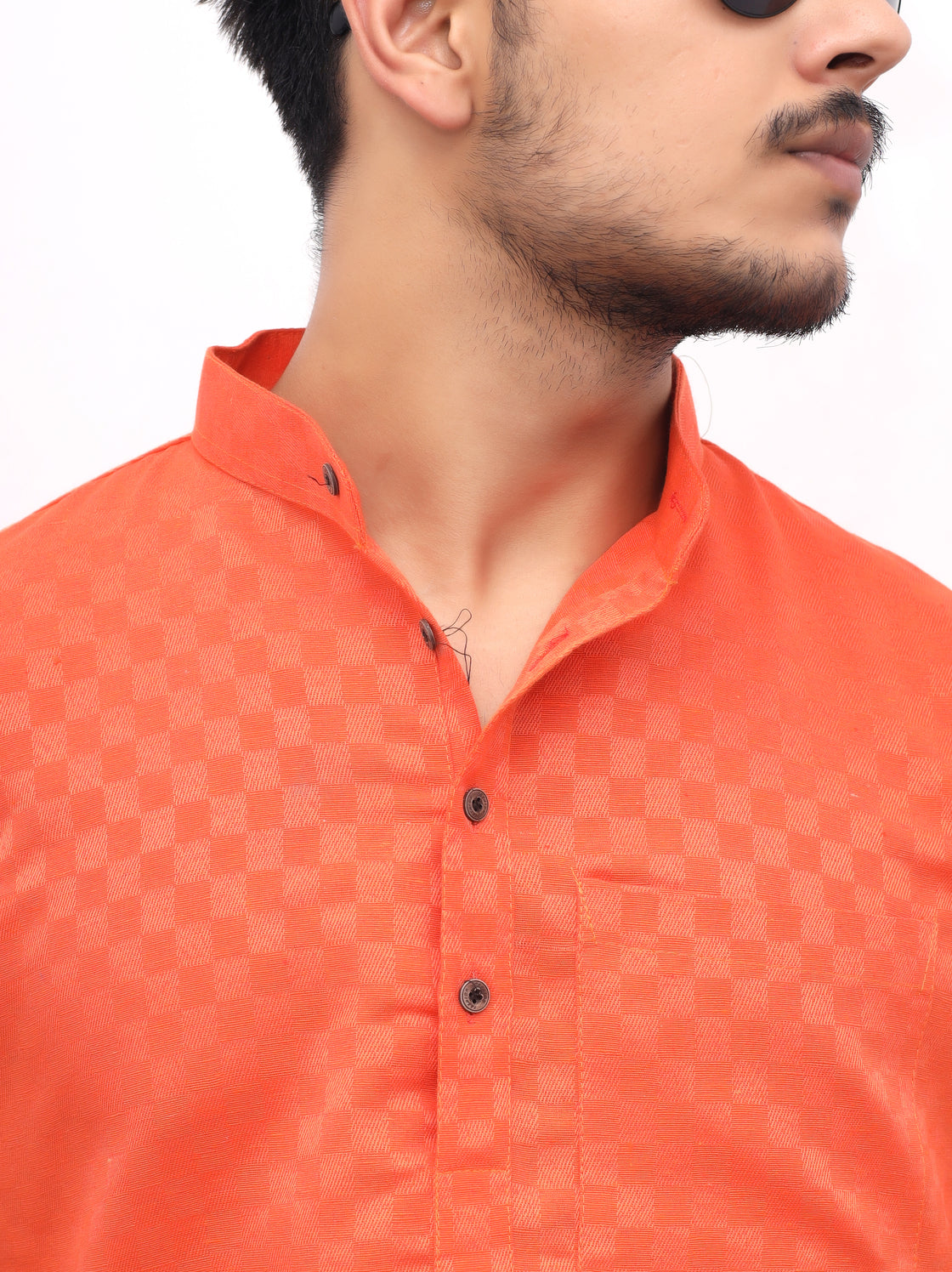 Men's Urban Check Short Half Sleeves Kurta