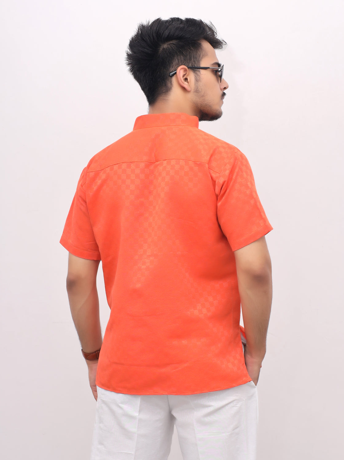 Men's Urban Check Short Half Sleeves Kurta
