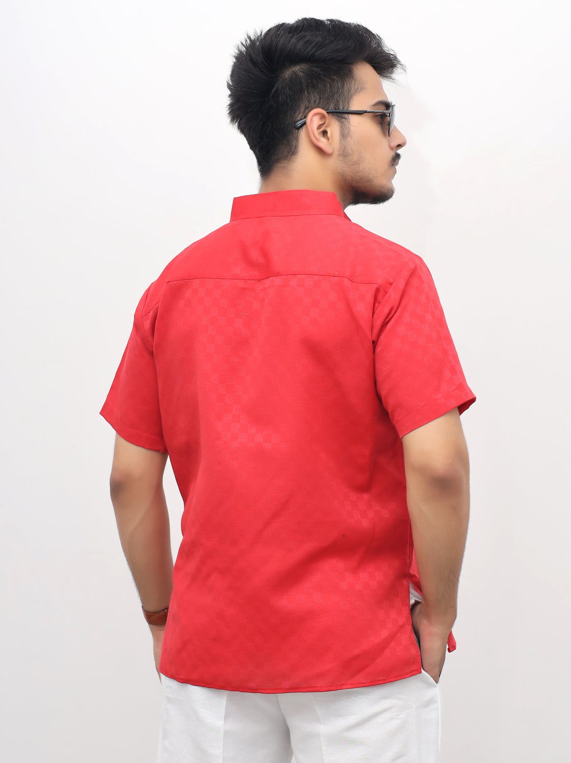 Men's Urban Check Short Half Sleeves Kurta