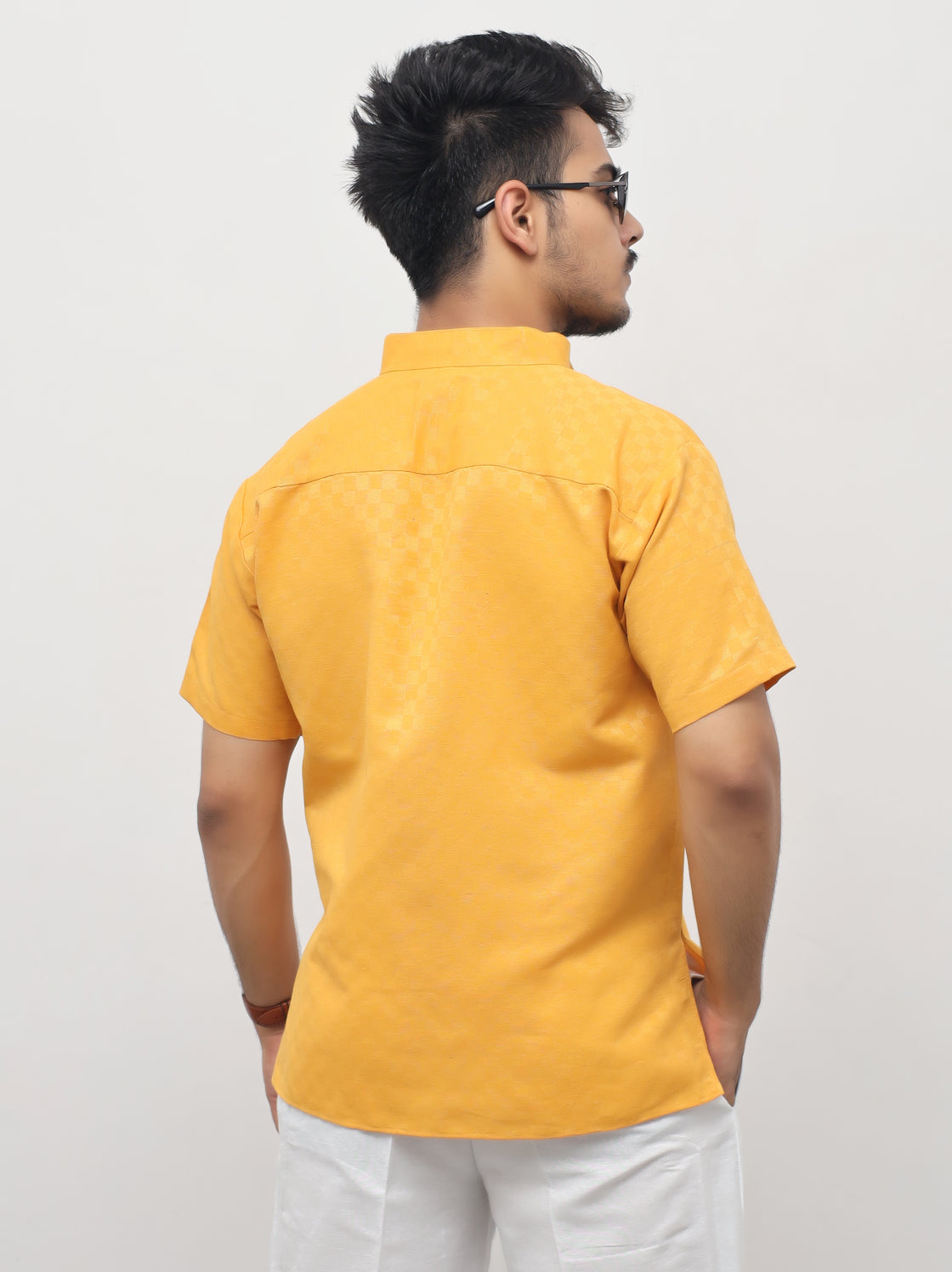 Men's Urban Check Short Half Sleeves Kurta