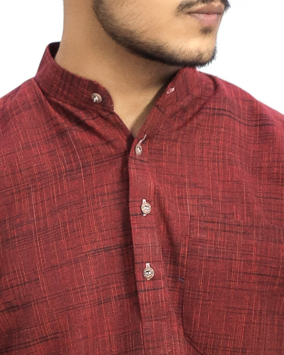 Men's Dark Jharna Short Half Sleeves Kurta