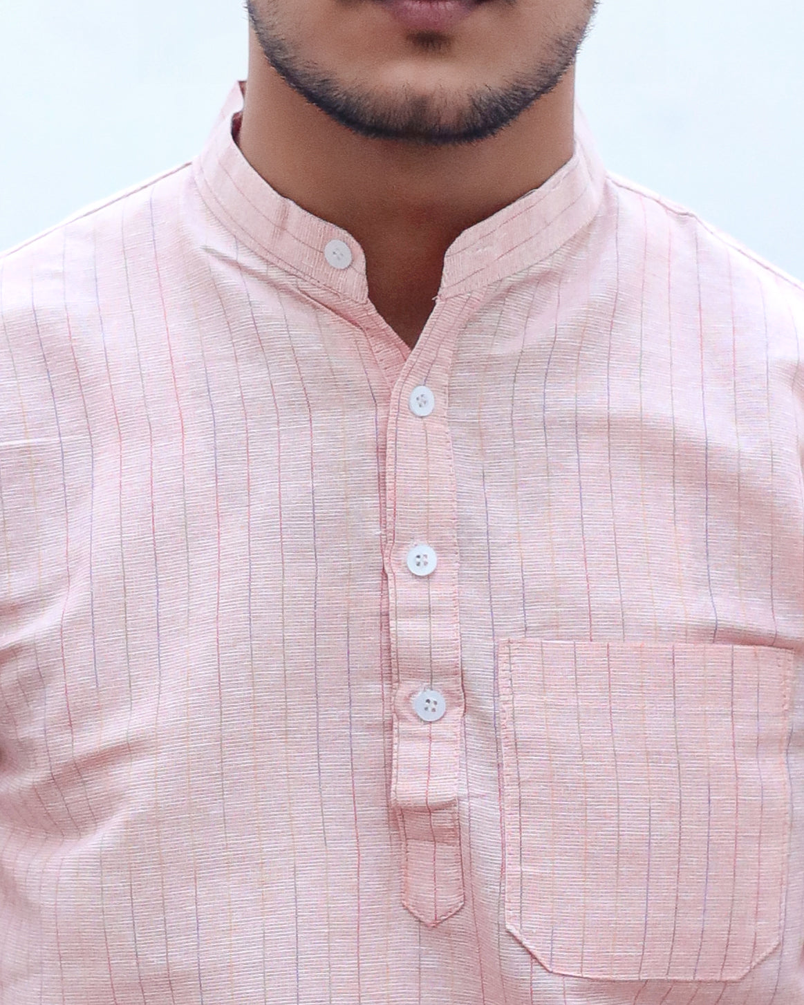 Softline Half Sleeves Short Kurta-Orange
